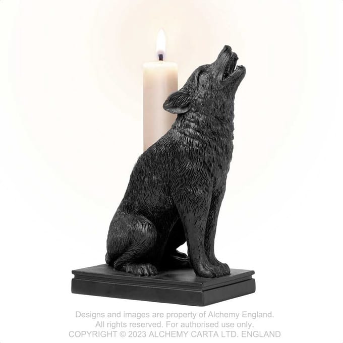 Alchemy - Ulula Noctis (Wolf candlestick) Kaarsenstandaard - Zwart