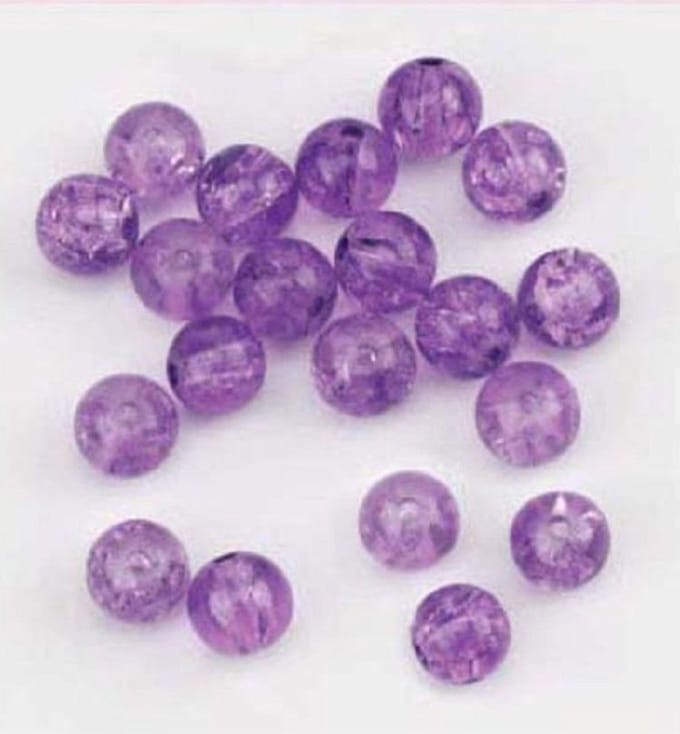 Crackle Kralen Lila - Paarse Kralen - 8mm - 20 Stuks