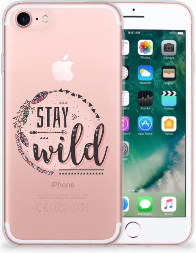 iPhone SE 2022 | SE 2020 | 8 | 7 Telefoonhoesje met Naam Boho Stay Wild