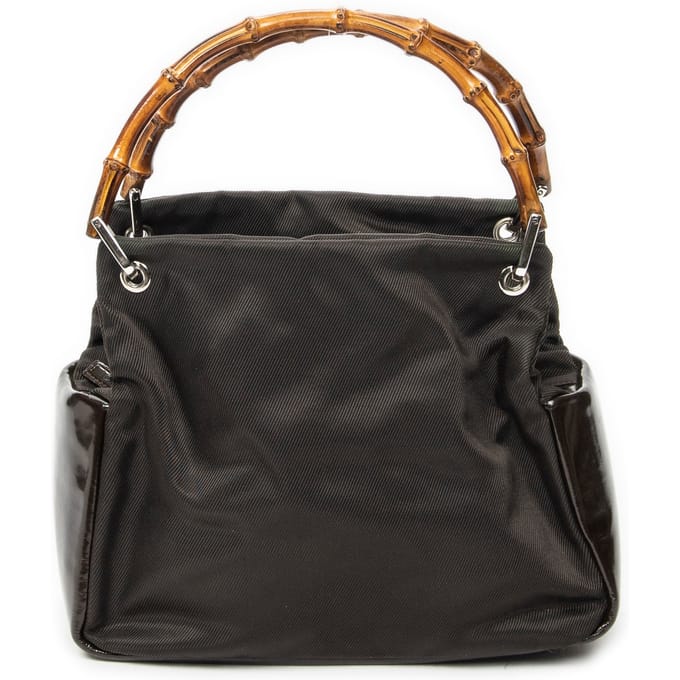 Top Handle Bamboo Satchel   schoudertas