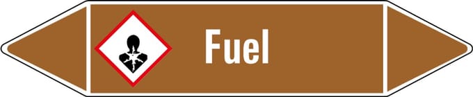 Fuel leidingmarkering op vel 252 x 52 mm - 3 per vel