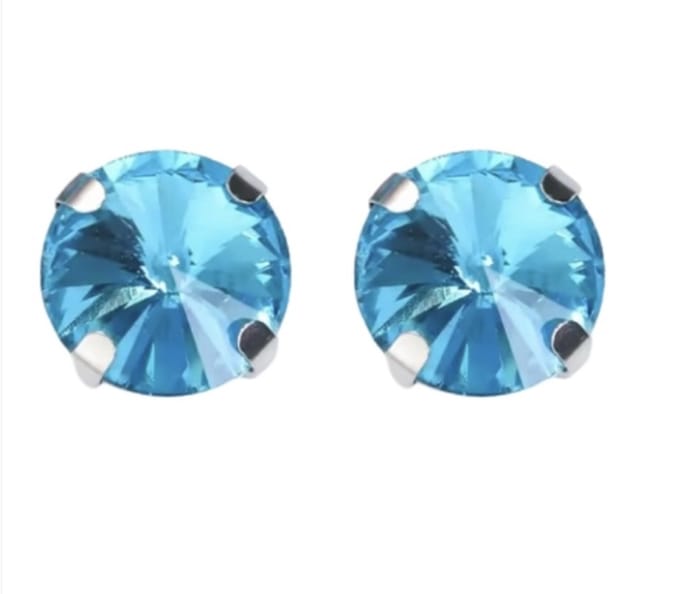 Magneet oorbellen 10 mm Aqua Blauw