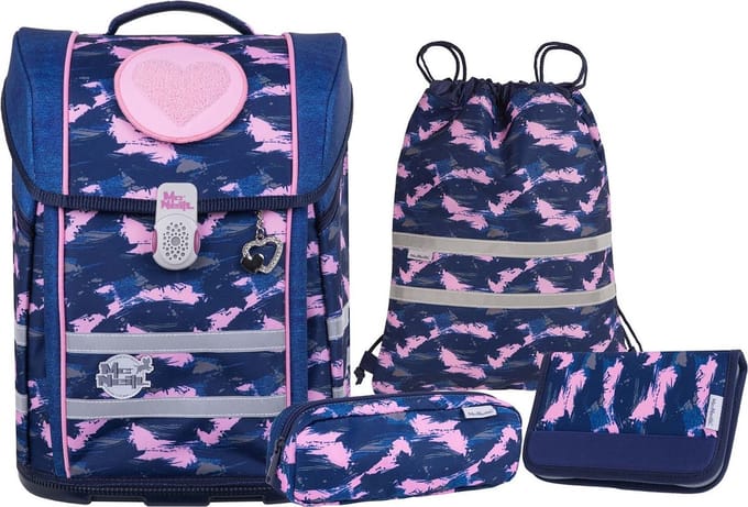 McNeill Schooltas Ergo Perfecto Schoolbag Set 5-delig Denim Donkerblauw