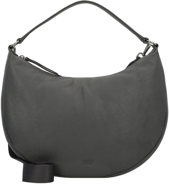 JOST Leren Schoudertas Vika Hobo Bag Mid Grey Grijs