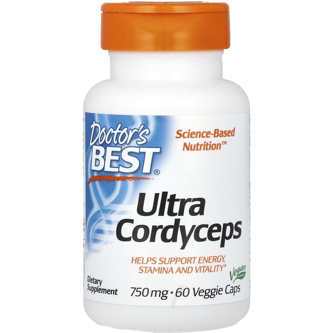 Doctor's Best, Ultra Cordyceps, 750 mg, 60 Plantaardige Capsules