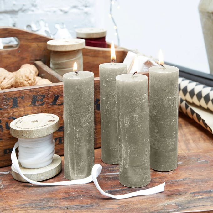 LOBERON Kaars set van 4 Muriel taupe