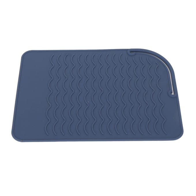 Tapis en silicone isolant thermique à motif ondulé, antidérapant, flexible et résistant aux hautes températures gris