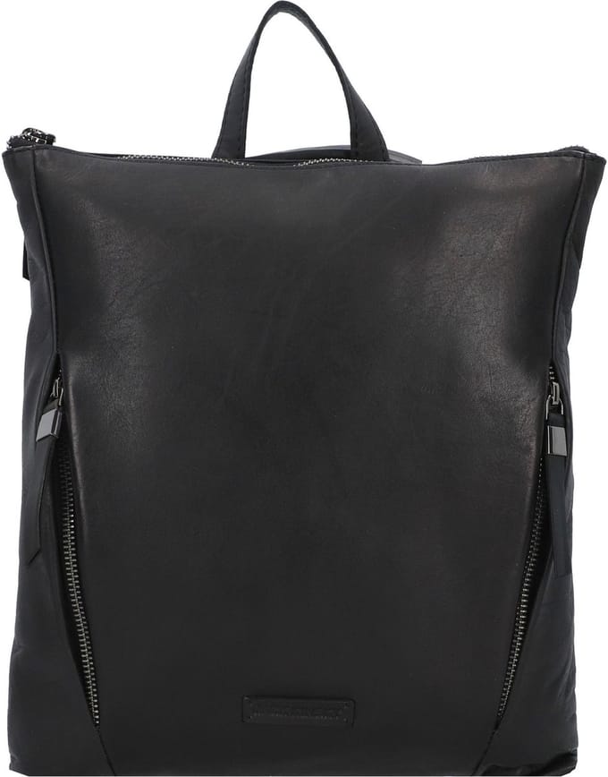 Jack Kinsky Nelson 4 City rugzak leer 32 cm - schwarz