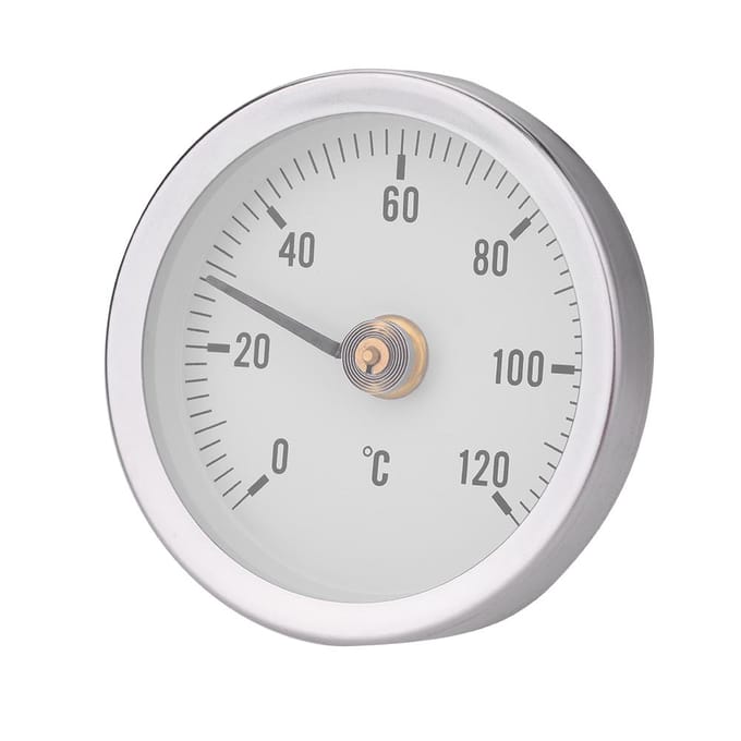 63mm Waterproof Dustproof IP55 0-120 degrees  Bimetal Temperature Spring Thermometer Pipe Surface white