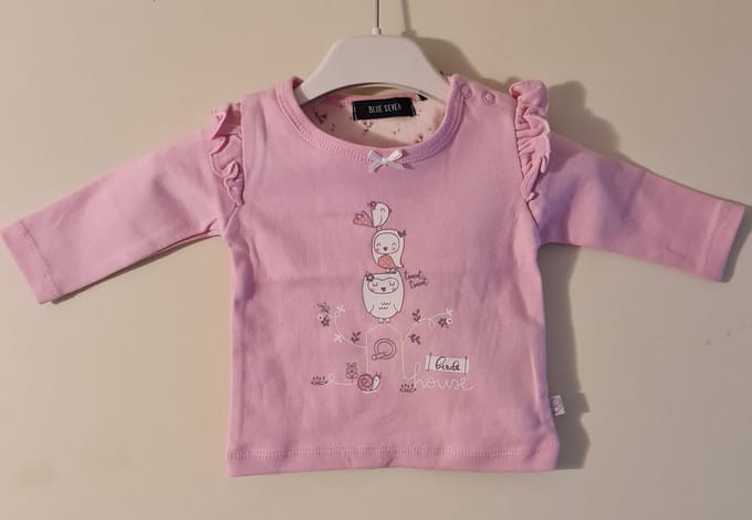 Blue Seven baby T-shirt Uiltje Roze Maat 62