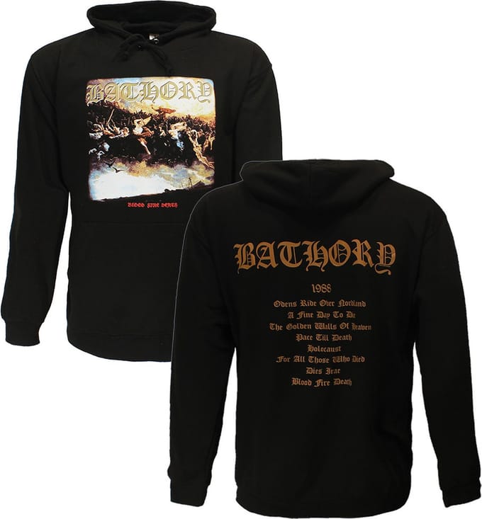 Bathory Blood Fire Death Hoodie Sweater - Officiële Merchandise - S