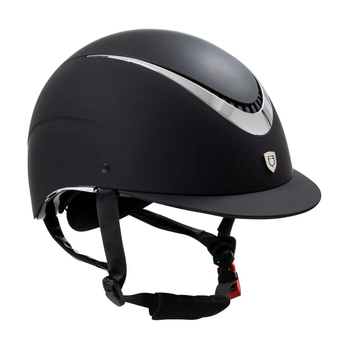 Paardrijhelm met glanzende bekleding Equestro