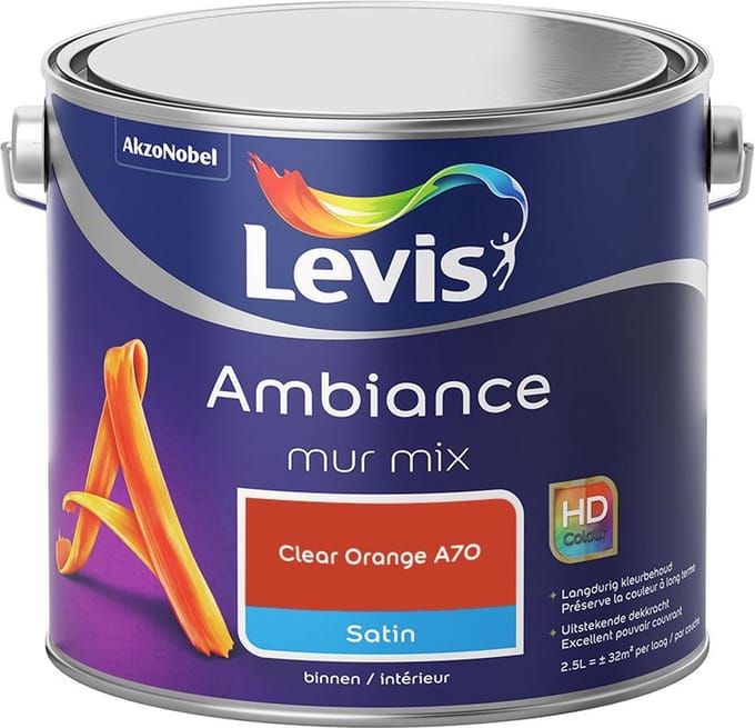Levis - Ambiance Mur Satin Mix - Clear Orange A70 - Mengverf - 2,5 L