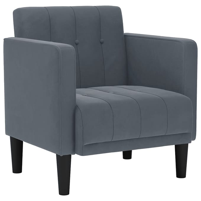 vidaXL - Fauteuil - met - armleuningen - Donkergrijs - 53 - cm - Fluweel