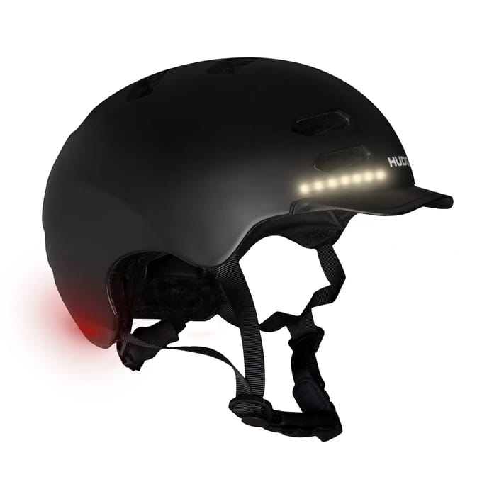 Hudora Skater Helmet with Kled and Led Black Size S (53-55cm)