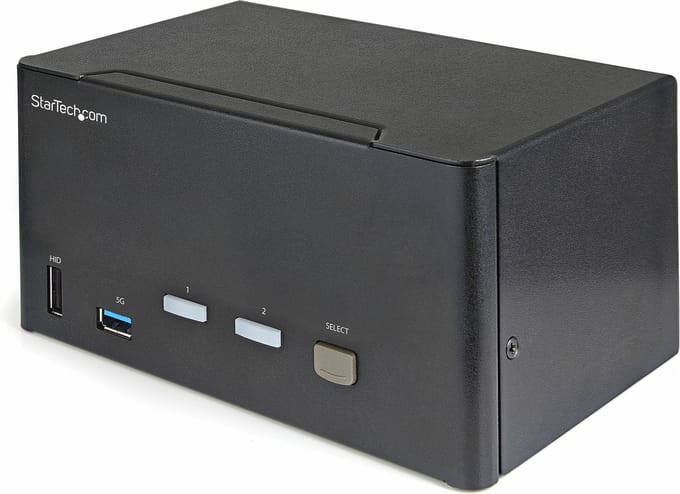 StarTech 2 Port Triple Monitor KVM HDMI, 4K 60Hz - KVM Schakelaar met 2x USB 3.0 (5Gbps) & 4x USB 2.