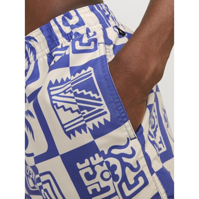 Jack & Jones Heren Zwemshort OCEANDAY Print Blauw - Maat L