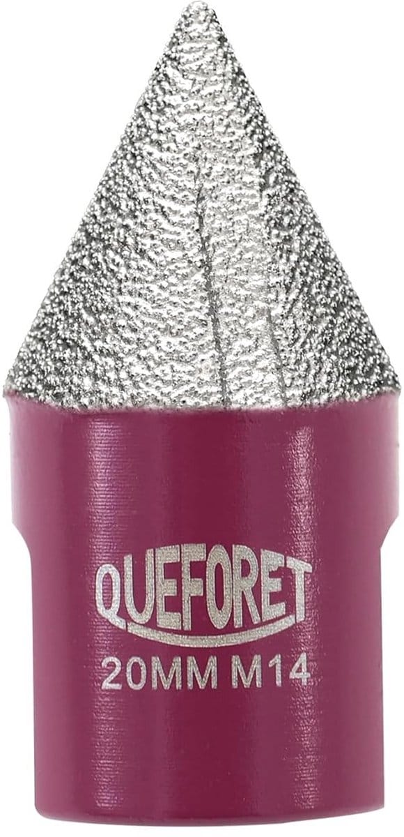 Diamantfrees - Schuurfrees - Gaten Bewerken - Vacuüm Gesoldeerd - 20 mm M14 - Zilverkleurig