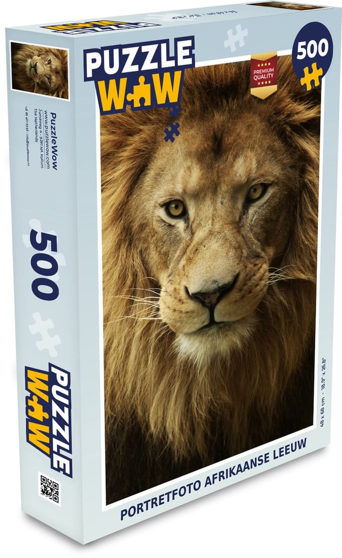 Puzzel Portretfoto Afrikaanse leeuw - Legpuzzel - Puzzel 500 stukjes