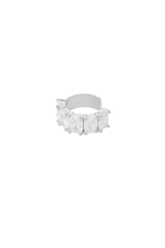 Bijoutheek Earcuff Stenen Grof Zilver