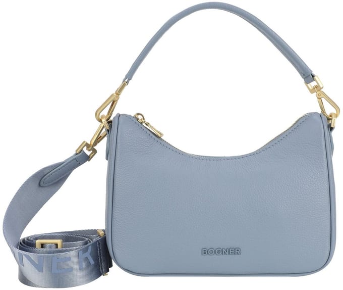 Bogner Leren Schoudertas Pontresina Lora Shoulderbag Lightblue Lichtblauw