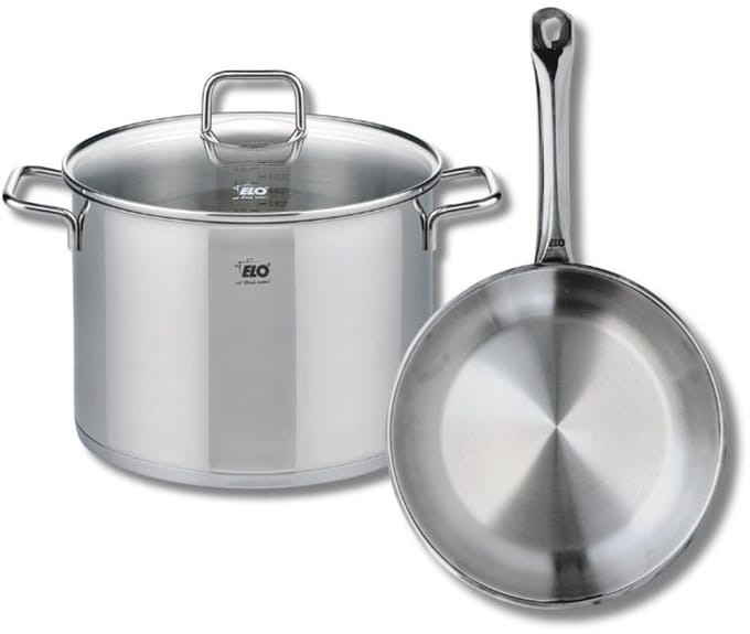 Set van 1 Koekenpan 24 cm en 1 braadpan 26 cm Elo Profi Citrin