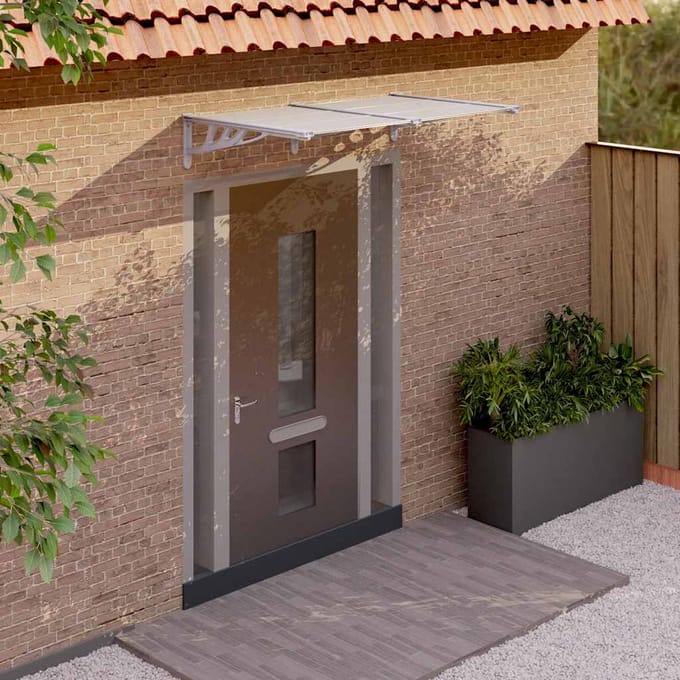vidaXL - Deurluifel - 152,5x90 - cm - polycarbonaat - grijs - en - transparant