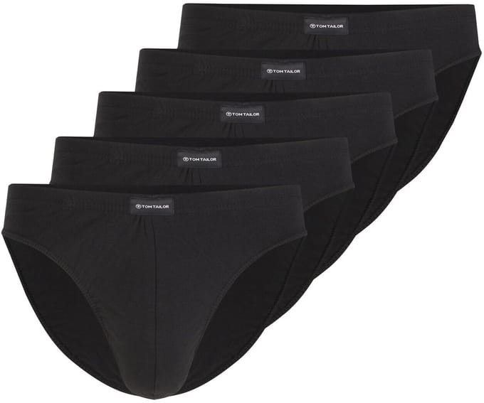 Tom Tailor - Katoenen slips in een set van 5 - Maat S/4 - black uni