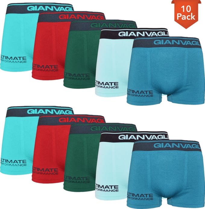 Microfiber Boxershorts Heren - 10-Pack - Naadloos - Effen - Mix Kleur - Maat M/L