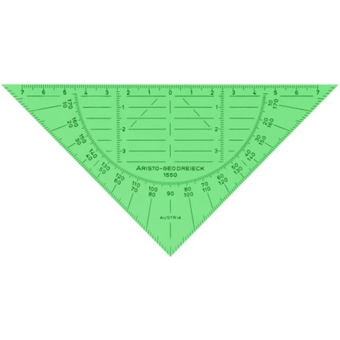 Aristo geodriehoek - schaalverdeling 14cm - flexibel - transparant groen - AR-1550GR
