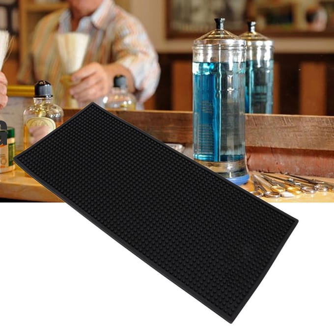 PVC Salon Warmte-isolerende Mat Flexibele Kapperszaak Kniptools Antislip Pad black