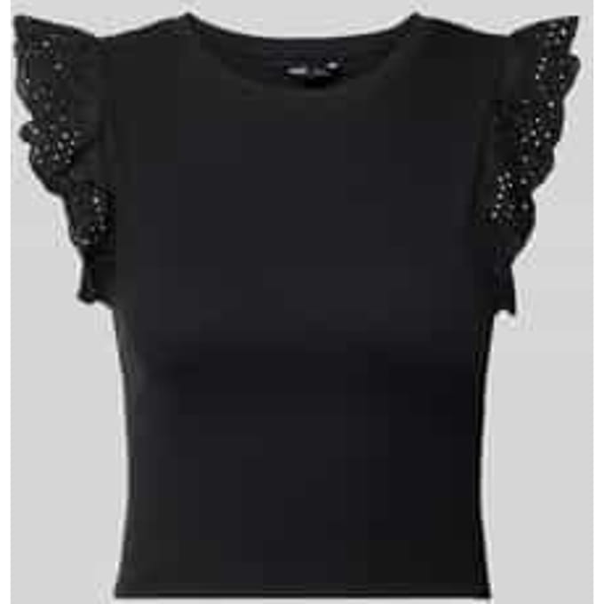 slim fit T-shirt van katoenmix model 'MATHILDA'