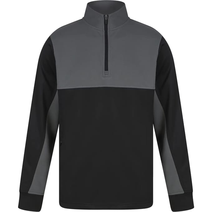 Adults 1/4 Zip Tracksuit Top met rits Black/Gunmetal - S