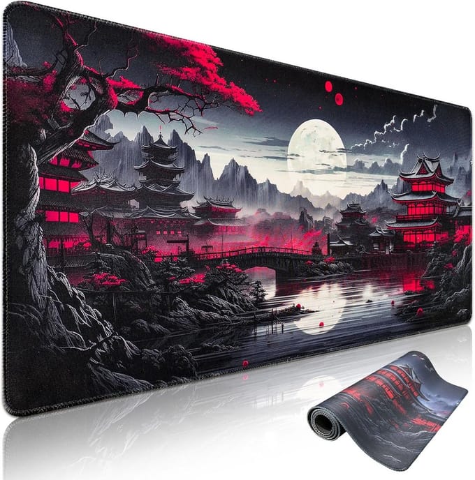 Extra Groot XXL Deskmat 120x60cm Antiek Maan Patroon Tafelmat