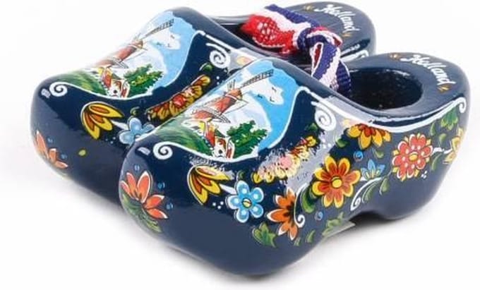 Houten Klomp Paar Holland Blauw 8 Cm - Souvenir