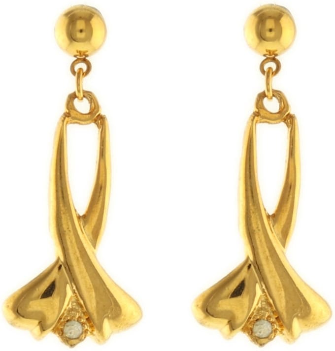 Behave - Dames oorbellen - Goudkleur hanger bloemstijl elegant - 4 cm
