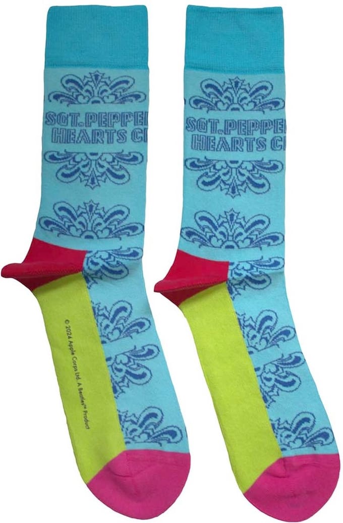 The Beatles - Sgt Pepper Text Outlines Sokken - Blauw