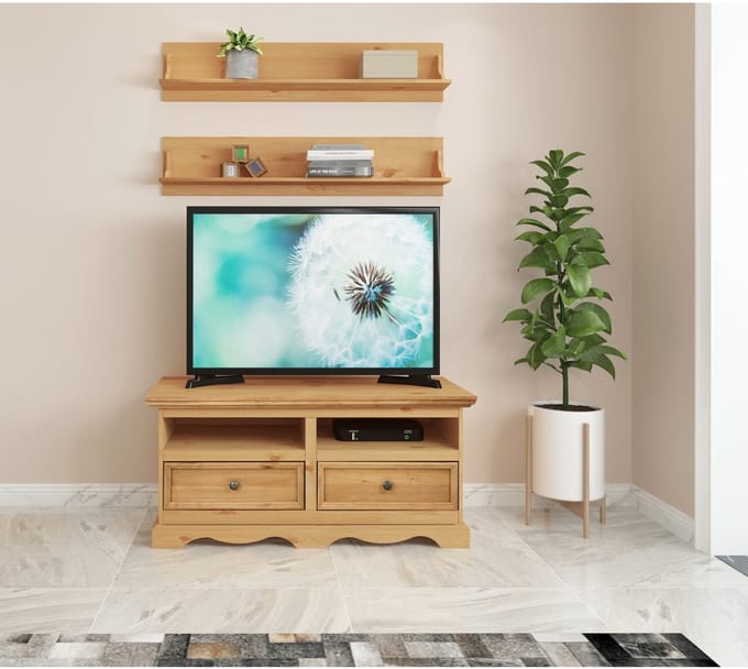 Melissa-Wandplank - Natuur Grenen - Set van 2