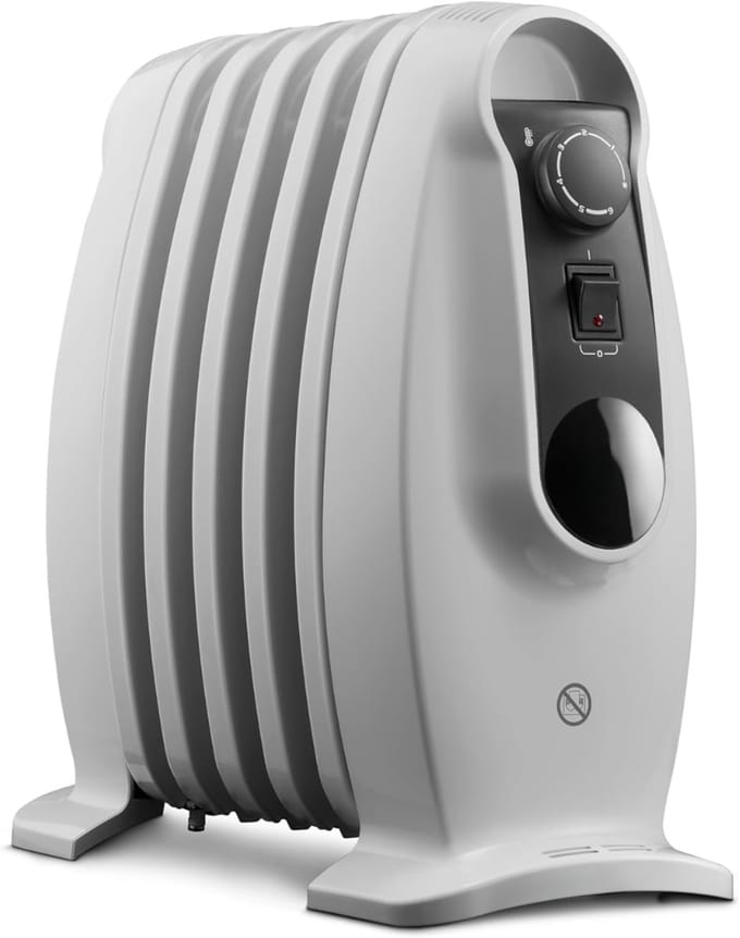 AMA® Olieradiator - Elektrische Kachel - Oliegevulde radiator - 38.5x17.3x34cm - Wit