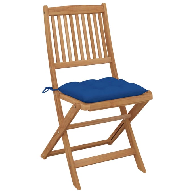 vidaXL - Inklapbare - stoelen - 6 - st - met - kussens - massief - acaciahout