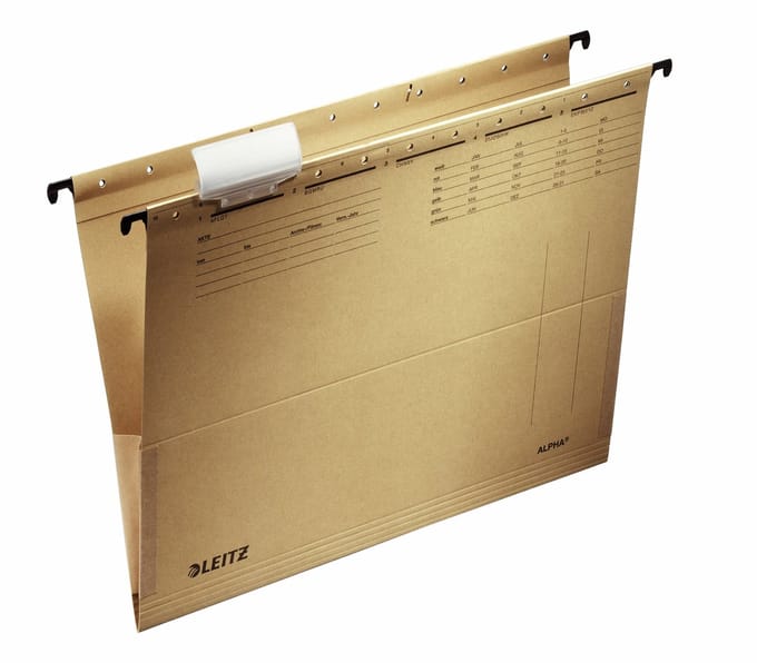 Leitz Alpha® A4 Hangmap met Balg - 25 Stuks - V-bodem - Natuurbruin