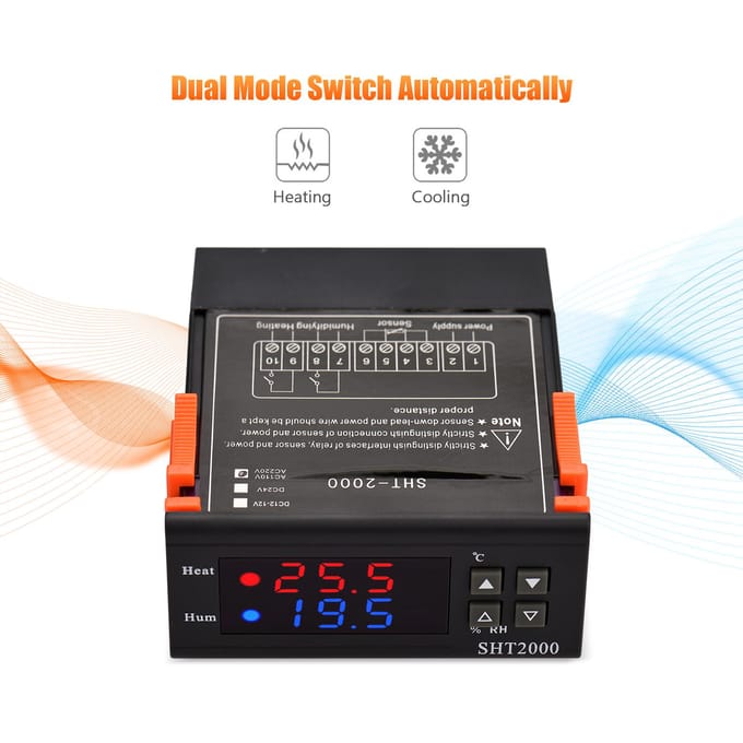 Digitale temperatuurregelaar SHT2000 Intelligente temperatuurregelaar AC 110~220V koelkast zwart