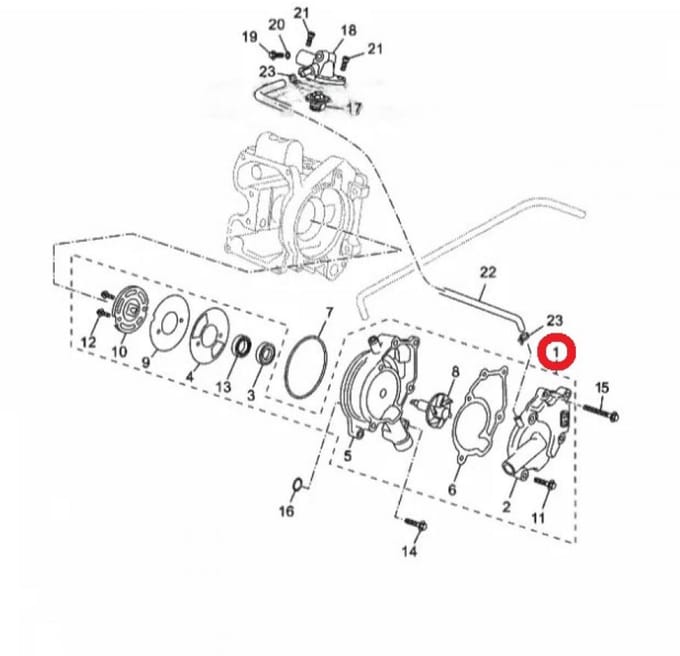 Pompe à eau origine pour Scooter MBK 125 Skycruiser Neuf