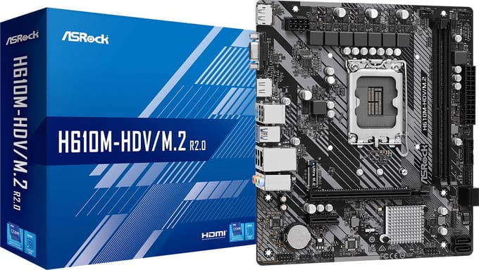 ASRock H610M-HDV/M.2 2.0 Moederbord Socket Intel LGA 1700 Vormfactor Micro-ATX Moederbord chipset Intel® H610