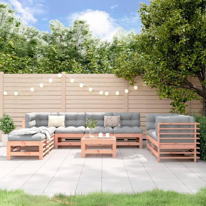 vidaXL - 9-delige - Loungeset - massief - douglashout