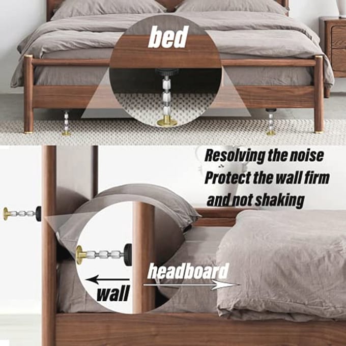 4-Pack Bedframe Anti-Shake Gereedschap - Verstelbare Stoppers voor Stabiele Bedden en Meubels