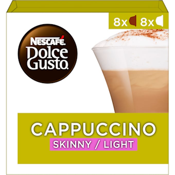 Koffiecups Dolce Gusto cappuccino light 16 stuks voor 8 kopjes