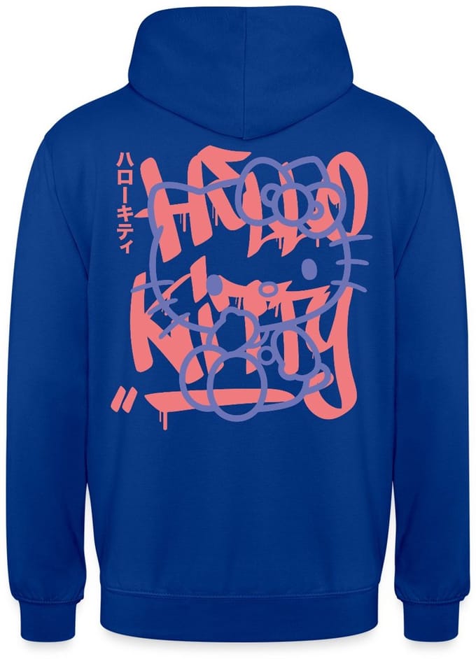 Hello Kitty Met Graffiti-Stijl Lettertype Hoodie Unisex