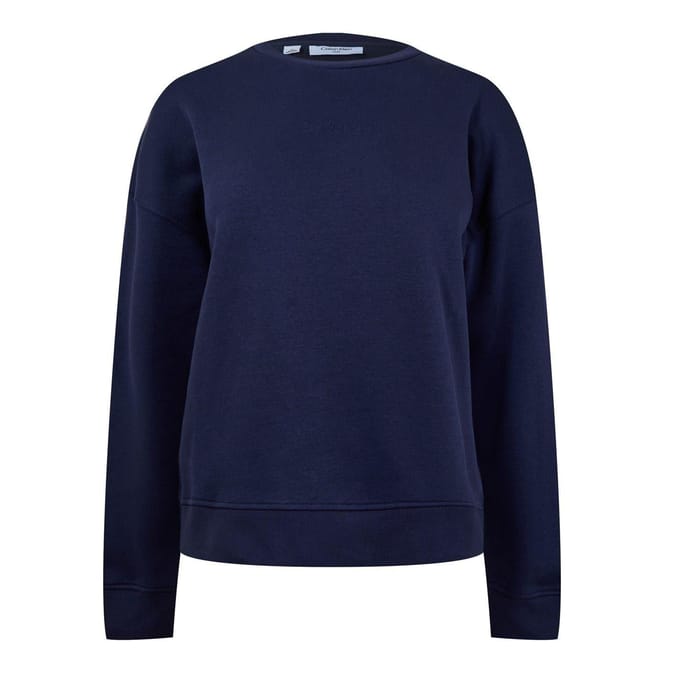 Calvin Klein Dames-sweatshirt met normale pasvorm en afhangende mouwen (Marine)