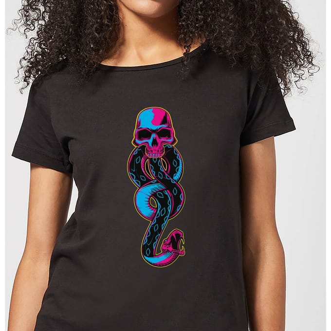 Harry Potter Dark Mark Neon dames t-shirt - Zwart - M